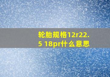 轮胎规格12r22.5 18pr什么意思